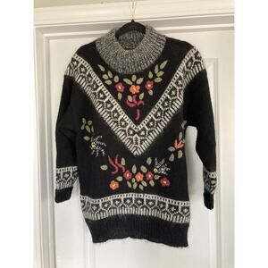 Rochelle California Women's Knitted Sweater Medium VTG 1980s Shoulder Pad Mohair